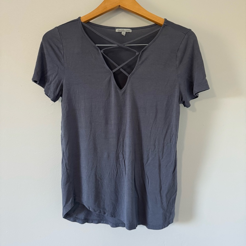 Charlotte Russe Charcoal Tee